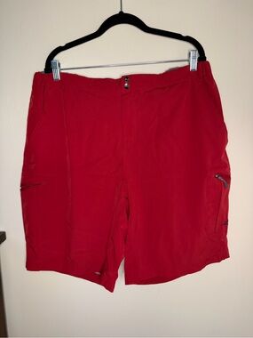 Men's Red Swim Hybrid Shorts with Zip Pockets